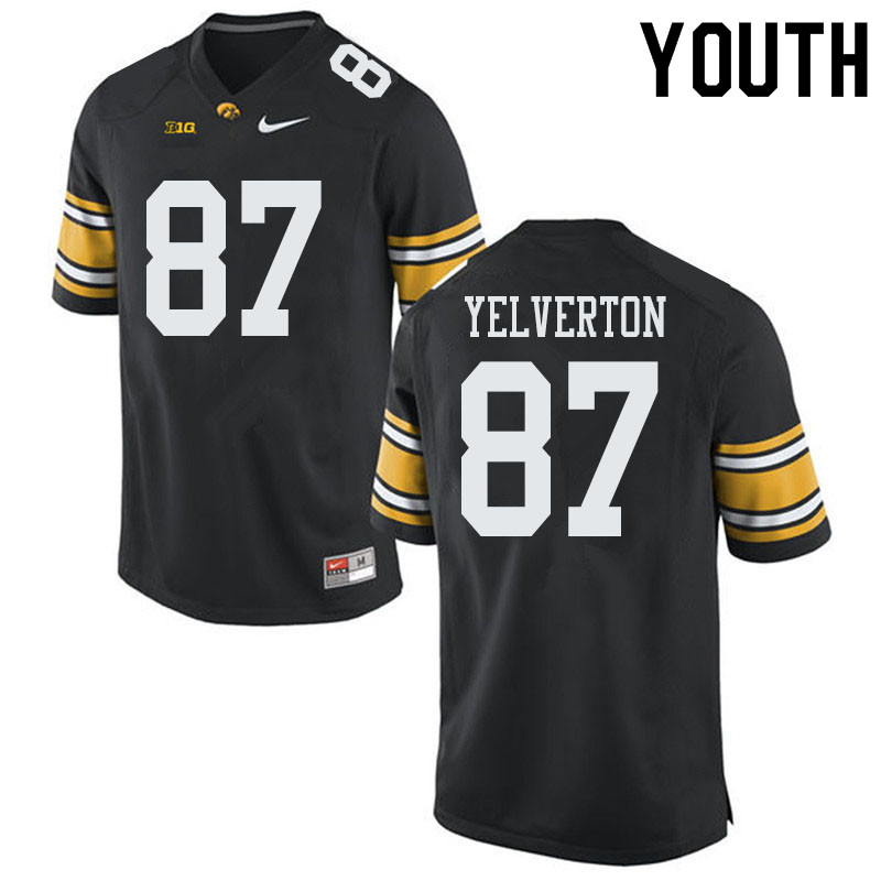 Youth #87 Elijah Yelverton Iowa Hawkeyes College Football Jerseys Sale-Black - Click Image to Close